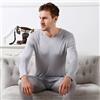 Uomo Maglia 100% Pura Seta Maglia Scollo A V Casual Camicie Manica Lunga Comodo