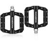 RockBros Pedali per bici da corsa MTB in nylon con asse da 9/16", piattaforma piatta