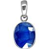 J.J STORE HUB Gemme 5,25 Ratti ciondolo zaffiro blu nilam/pietra neelam medaglione argento