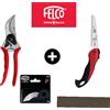 Felco Forbice Felco 2 con lama di ricambio Felco 2 più seghetto Felco e piccola pietra