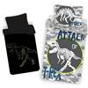 Jerry Fabrics Set copripiumino singolo 100% cotone dinosauro - scheletro T-Rex brilla al buio