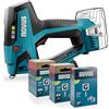 NOVUS TOOLS Set di pinzatrici a batteria J-551 con 9.800 graffette, per morsetti a filo piatto da 6 a 14 mm e chiodi da 16 mm, compatibile con batteria agli ioni di litio CAS da 18 V, senza batteria e