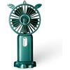 Rawrr Mini ventilatore portatile USB con batteria ricaricabile, con base da scrivania, funzione di supporto, per ufficio, casa, viaggi (verde)