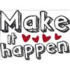 PLAGE 'Decorazioni murales Adesivi 48 * 68 Frase Make IT Happen, polyvinyle, Multicolore, 48 x 0,1 x 68 cm