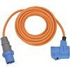 Brennenstuhl, cavo adattatore CEE da campeggio con spina CEE e giunto ad angolo con presa combinata con contatto di protezione, cavo da 10 m in arancione, 230 V/16 A, per uso esterno, Made in Germany