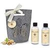 Römer Wellness Set regalo: mandellini, 3 pezzi: 2 x 100 ml lozione per il corpo + sacchetto decorativo in feltro, fragranza latte di mandorle, 350 g