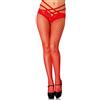 Leg Avenue Cage Strap Panty Net Tights, Rosso, Taglia Unica