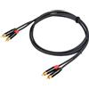 Proel CHLP250LU15 Cavo Stereo 2 x spina RCA a 2 x spina RCA 1.5 mt