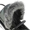 For Your Little One For-Your-Little-One - Cappuccio in pelliccia compatibile con passeggino Kiddicare.com, grigio scuro
