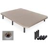 DUÉRMETE ONLINE Duermete - Base imbottita 3D rinforzata, 5 barre di rinforzo e valvole di ventilazione + 6 gambe, colore: beige, 105 x 180
