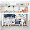 WALPLUS FW4910-COM-WM5109x2/WM5119x2-Adesivo per mobili, Motivo: Farfalle e Jeans, Autoadesivo, Vinile, Multicolore, 64 x 5.5 x 5.5 cm