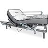 DUÉRMETE ONLINE Confezione letto elettrico articolato rinforzato Ergomax + materasso viscoelastico Dorsale Plus + manopole inox, grigio antracite, 80 x 190