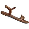 GEOX SCARPE SANDALI BASSI DONNA ESTATE D45WDA 081KY C6NH8 SOZY COGNAC - ORO ROS