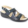 GRUNLAND SANDALI IN PELLE A TRIPLICE REGOLAZIONE DONNA ESTATE SE0203 DARA BLU