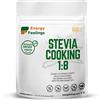 Energy Feelings Stevia Cooking 1:8-200g, Mix di Eritritolo con Stevia in Polvere. Dolcificante Naturale Vegano Senza Zucchero nè Glutine, Addolcisce 8 Volte + dello Zucchero