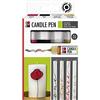 Marabu 1805000000086 - Penna per Candele, 4 x 25 ml Vernice a Base d'Acqua, Resistente alla Luce, Senza Profumo e Resistente alle intemperie per Decorare Le Candele nei Giochi dei Bambini