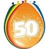 Folat Palloncini multicolori 50 anni - 8 pezzi