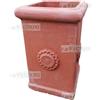 FratelliVagnoni Vaso Vasi in terracotta quadrato alto pilone lavorato rosone cotto toscano italy