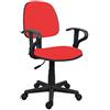 PREMIER Housewares 2402118 Sedia da Ufficio con Braccioli, Tessuto Rosso