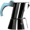 MEPRA Angelo Mangiarotti Caffettiera Espresso, 4/6 Tazze, Acciaio Inossidabile 18/10, Azzurro
