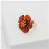 ANELLO IN ARGENTO 925 CON FIORE DI AGATA E CORALLO ROSA AGNK 064 B