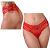 Perizoma erotico rosso trasparente con pizzo sexy tanga donna vita alta fiocco