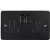 Eurolite 2 GANG 13 AMP DP - Presa commutata, colore: Nero opaco