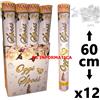 12 SPARA CORIANDOLI bianchi TUBO CANNONE 60 cm MATRIMONIO PARTY OGGI SPOSI VIVA