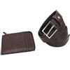 EGON VON FURSTENBERG Set uomo cintura ecopelle altezza mm 35 tg 125 e portachiavi pelle in box moro