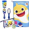 AZPRIME SET VIAGGIO BABY SHARK POCHETTE CON TOVAGLIETTA, BICCHIERE + SPAZZOLA