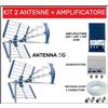 EDISION Kit Antenna TV DVB-T2 UHF Esterna Digitale Terrestre Con Amplificatore da Palo §
