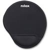 Nilox, Tappetino Mouse Ergonomico, con Base Antiscivolo e Rivestimento Impermeabile, Tappetino Mouse Poggiapolsi, Ideale per Tutti I Tipi di Mouse (palla, ottico, trackball, laser), Nero