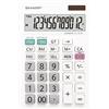 Sharp Calcolatrice da tavolo EL-334W (12 cifre, supporto pieghevole, solare) bianco
