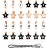 Rayher mollette in legno con numeri del calendario dell'avvento 1-24, colorati, stelle, 2,9x3,6cm, con cordoncino, per lavori creativi, 46608999