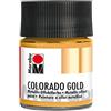 Marabu 12640005784 - Colore effetto metallizzato, colorado oro metallizzato, 50 ml, a base d'acqua, resistente alla luce, ad asciugatura rapida, per pennelli e tamponi su superfici assorbenti
