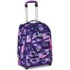 Seven Zaino Trolley, Scuola Elementare, Doppio Uso, Doppio Scomparto, Spallacci a Scomparsa, Bambina, Graffiti Mix, viola/rosa