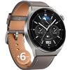 HUAWEI WATCH GT 3 Pro 46 mm Smartwatch Orologio Uomo, Quadrante in Vetro Zaffiro, Monitoraggio della Salute 24h, SpO2, Durata Batteria fino a 14 Giorni, 5ATM, GPS, Versione italiana, Pelle Grigio