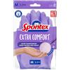 SPONTEX Extra Comfort, guanti per la casa con morbida fodera in tessuto, ideali per tutti i lavori di pulizia in casa, lavabili a 30 °C, taglia M (7-7, 5), 1 paio, viola, m (1 paio)