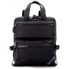 Scharlau Borsa trasformabile nello zaino Petrucci in pelle di colore nero, BR10-L10BK, Nero, 28 x 36 x 13 cm, Business