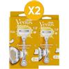 Gillette Venus Comfortglide RASOIO DONNA Cocco Plus Olaz, 2 LAMETTE RICAMBIO (da 5 Lame) e 1 Manico, per una Rasatura Liscia e Profonda, Skin Cushion con Idratante Olaz, idea regalo (Confezione da 2)