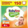 Babylino Sensitive Cotton Soft, Pannolini Taglia 4, Maxi (8-13kg), 150 Unità