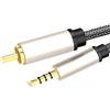 Cavo audio video digitale coassiale da RCA a 3,5 mm adattatore jack di prolunga