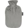 Fashy Borsa dell'acqua calda con rivestimento in ratina, super morbida, grigio, 2,0 l