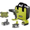 Ryobi R18DD3-2415BSA31 Trapano Avvitatore Batteria 18V 1x4.0 e 1x1.5 Ah