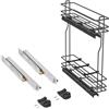 Emuca - Carrello portabottiglie estraibile per mobile di cucina, Montaggio laterale, chiusura soft, Modulo 150mm, Grigio antracite, Acciaio