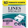 Lines Specialist Traversa 80x180, Traverse Salvaletto per Incontinenza Donna e Uomo, Strato Impermeabile e Bande laterali rimboccabili, 4 Confezioni da 15 Unità
