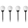 AZPRIME LAMPIONE SOLARE 1 LED GIARDINO 10 CM PICCHETTO 4 LAMPADE GLOBO ESTERNI