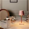 Lampada da tavolo comodino moderna touchscreen a LED colore rosa batteria