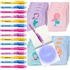 BONNYCO Penna Invisibile e Taccuino, 16 Pezzi Sirena Gadget Compleanno Bambini. Regalini Fine Festa Compleanno Bambina, Regalino Fine Festa. Giocattoli Pignatta, Gadget Bambini Sirena Bomboniere