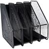 Portadocumenti Portariviste da Scrivania in Metallo Scomparti Organizer Pack